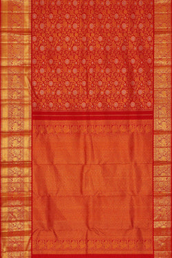 Image of Kanchipattu Red Brocade Saree