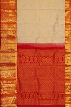 Image of Kanchipattu Cream Brocade Saree