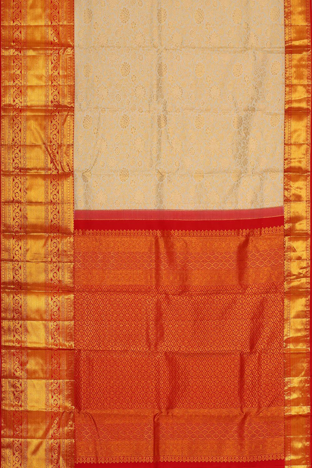 Kanchipattu Cream Brocade Saree