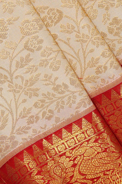 Image of Kanchipattu Cream Brocade Saree