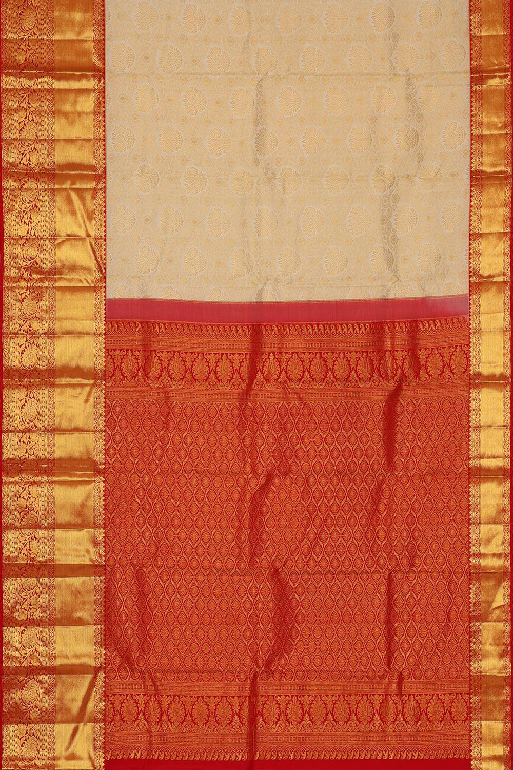 Kanchipattu Cream Brocade Saree