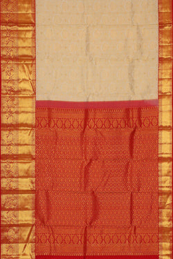 Image of Kanchipattu Cream Brocade Saree