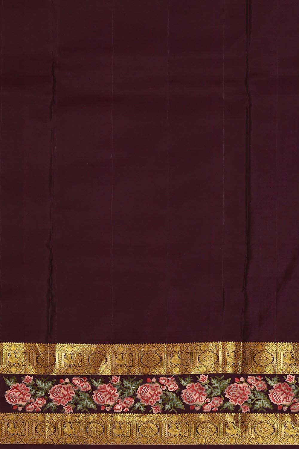 Kanchipattu Dark Lavender Embroidered Saree