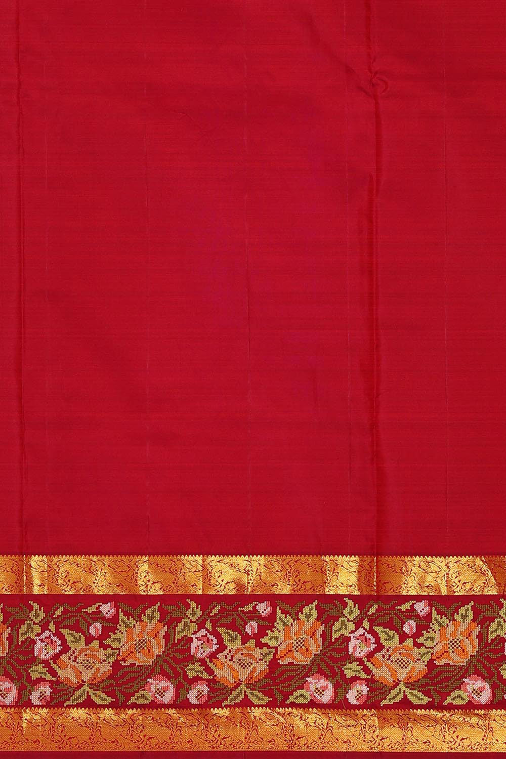 Kanchipattu Orange Embroidered Saree