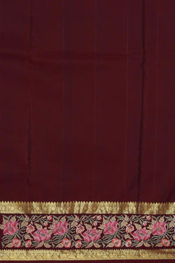 Image of Kanchipattu Dark Lavender Embroidered Saree