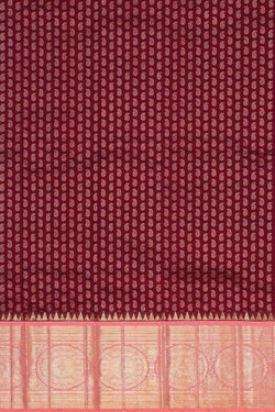 Image of Kanchipattu Wine Red Pavada Unstitched Set