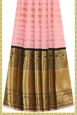 Image of Kanchipattu Soft Pink Pavada Unstitched Set