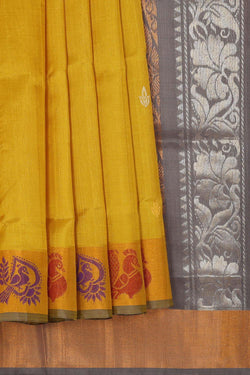 Image of Uppada Silk Dark Yellow Saree