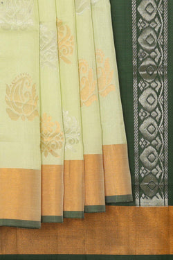 Image of Uppada Silk Light Yellowish Green Saree