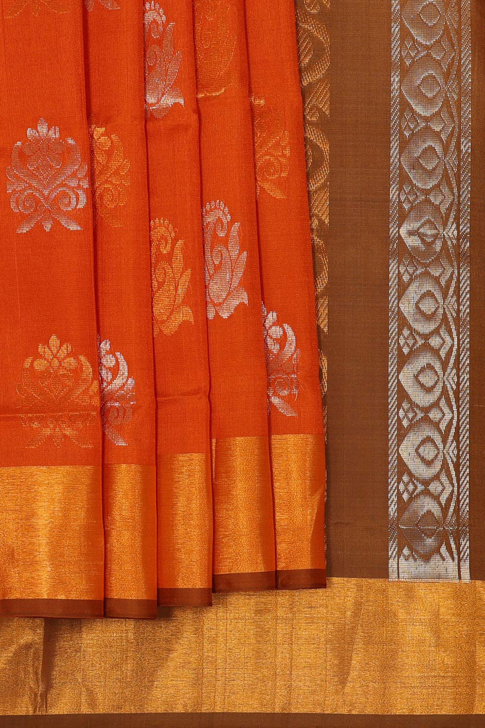 Uppada Silk Dark Orange Saree