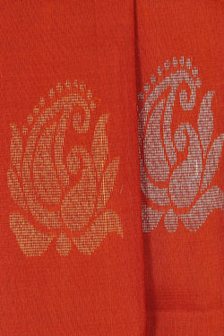 Image of Uppada Silk Dark Orange Saree