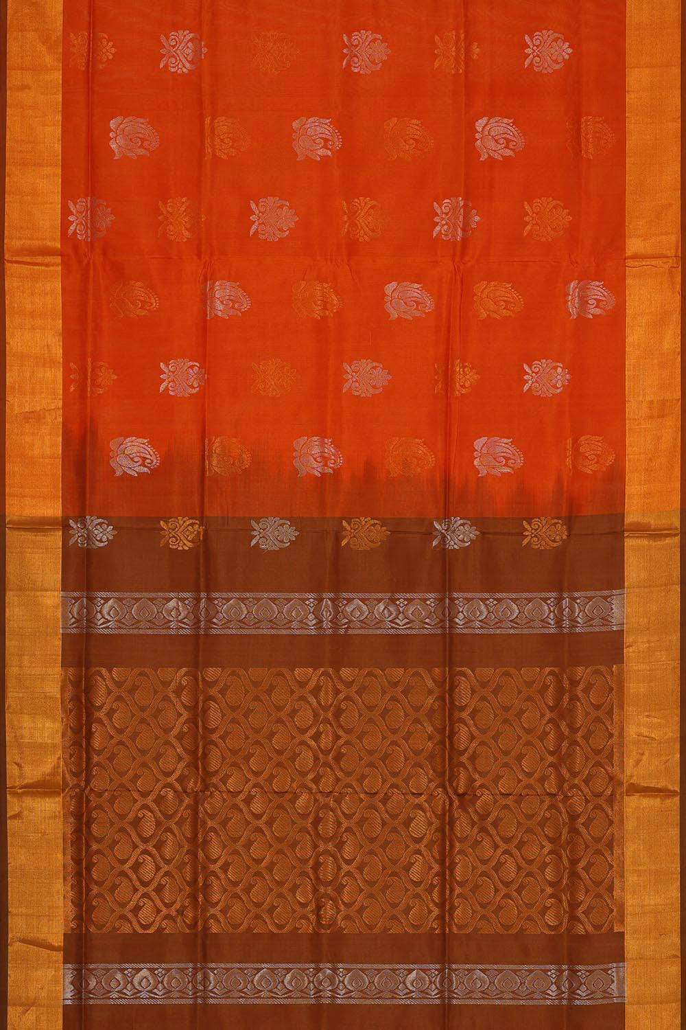 Uppada Silk Dark Orange Saree