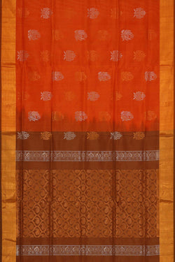 Image of Uppada Silk Dark Orange Saree