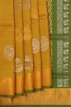 Image of Uppada Silk Mustard Yellow Saree