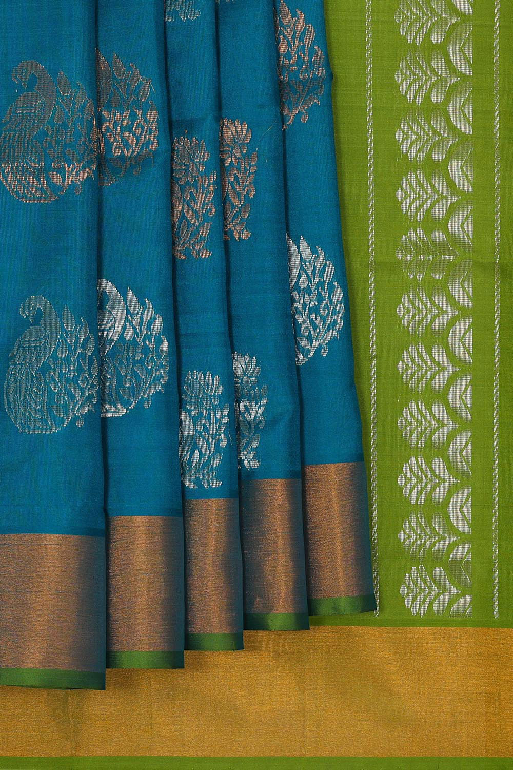 Uppada Silk Peacock Blue Saree