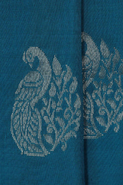 Image of Uppada Silk Peacock Blue Saree