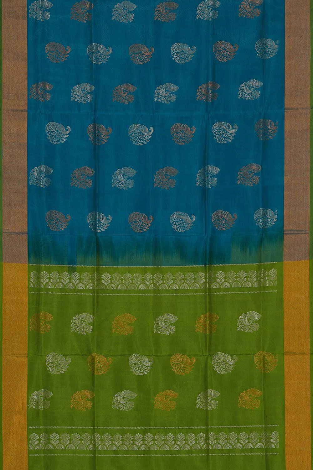 Uppada Silk Peacock Blue Saree