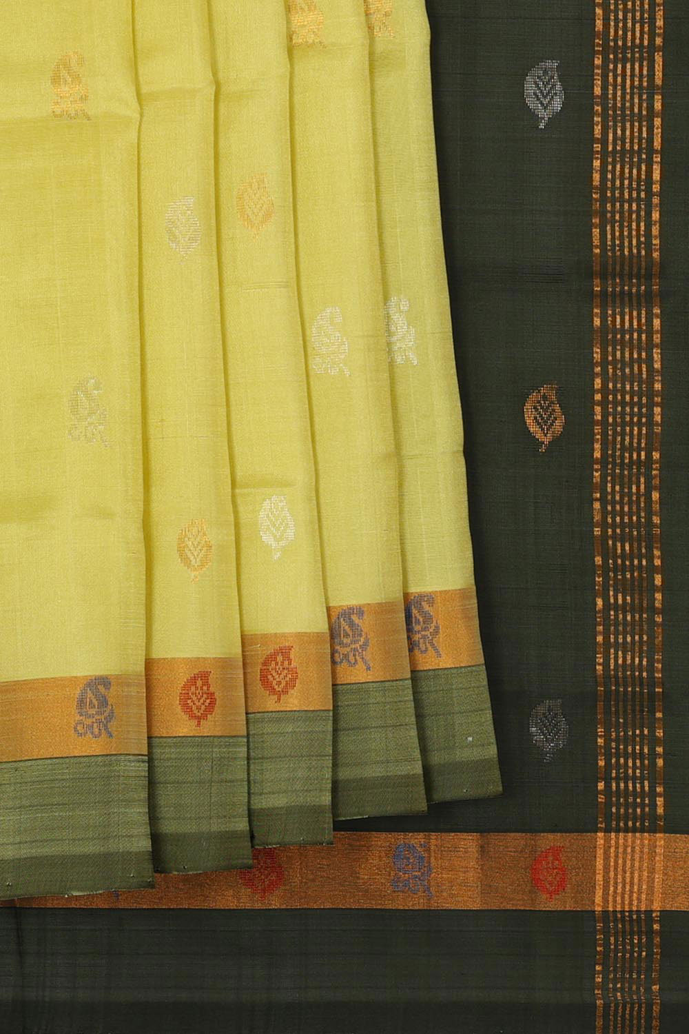 Uppada Silk Greenish Yellow Saree