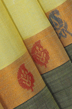 Image of Uppada Silk Greenish Yellow Saree