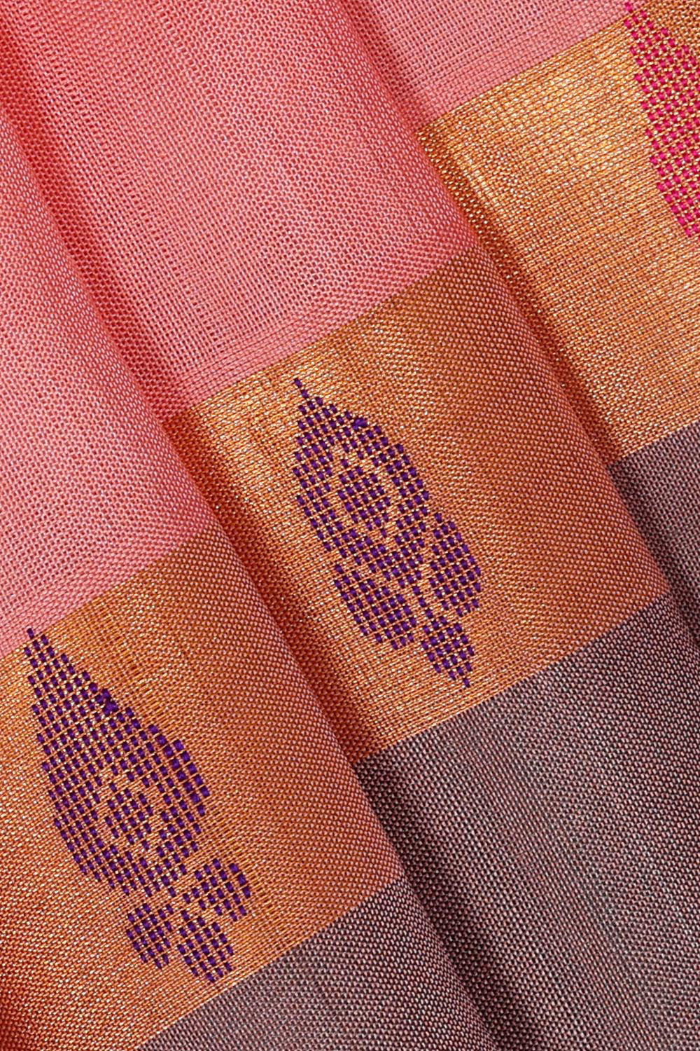 Uppada Silk Peach Pink Saree