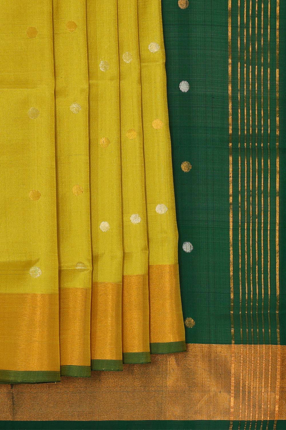 Uppada Silk Greenish Yellow Saree