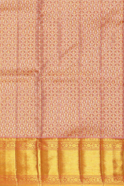 Image of Kanchipattu Peach Pink Tissue Brocade Saree