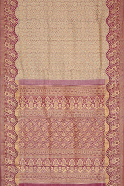 Image of Kanchipattu Cream Tissue Brocade Saree