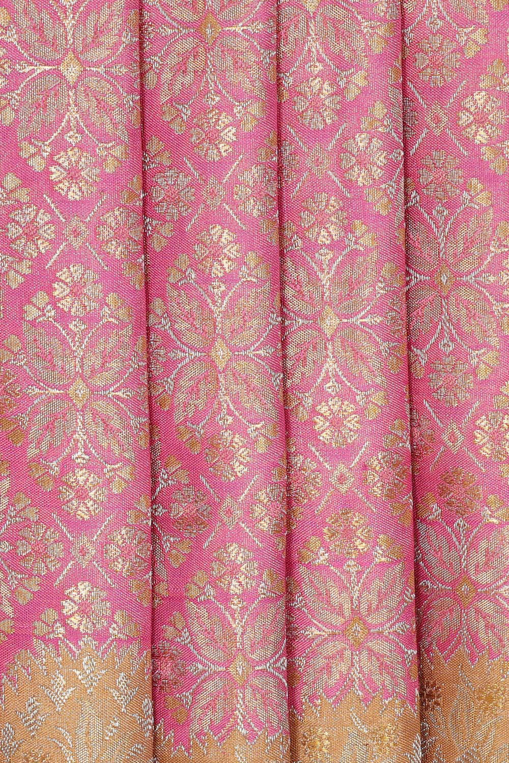 Kanchipattu Pink Tissue Brocade Saree