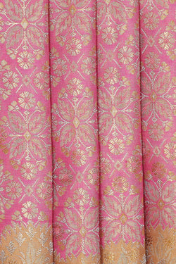 Image of Kanchipattu Pink Tissue Brocade Saree