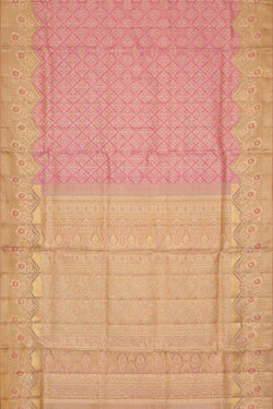 Image of Kanchipattu Pink Tissue Brocade Saree