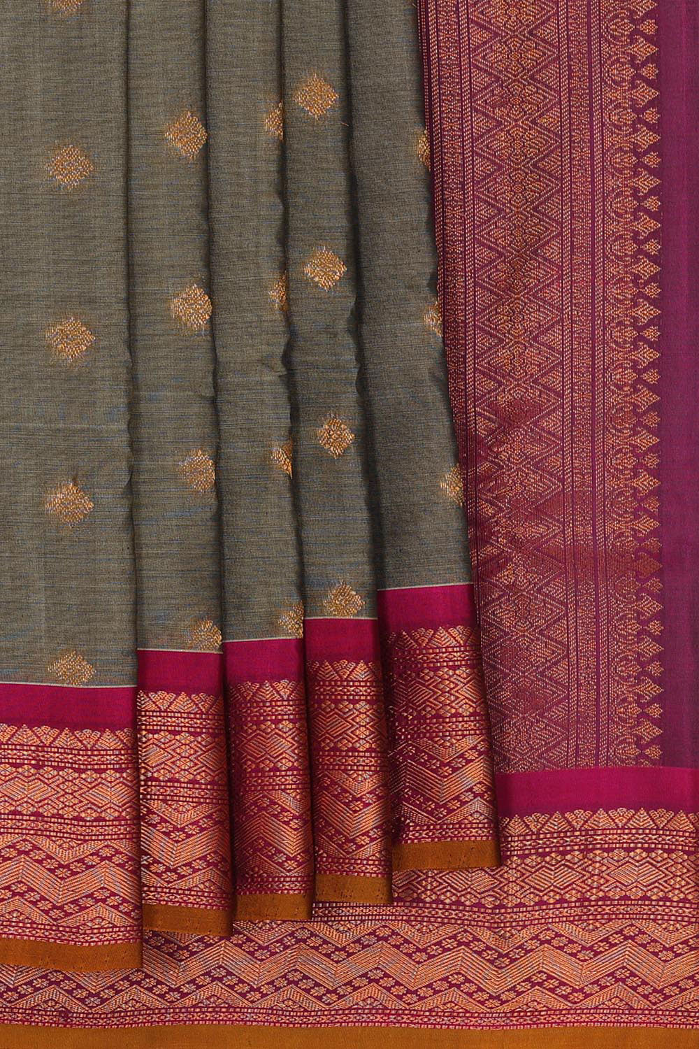 Gadwal Silk Cotton Grey Saree