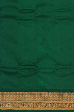 Image of Gadwal Silk Cotton Teal Blue Saree