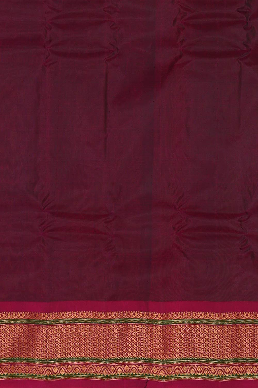 Gadwal Silk Cotton Dark Green Saree