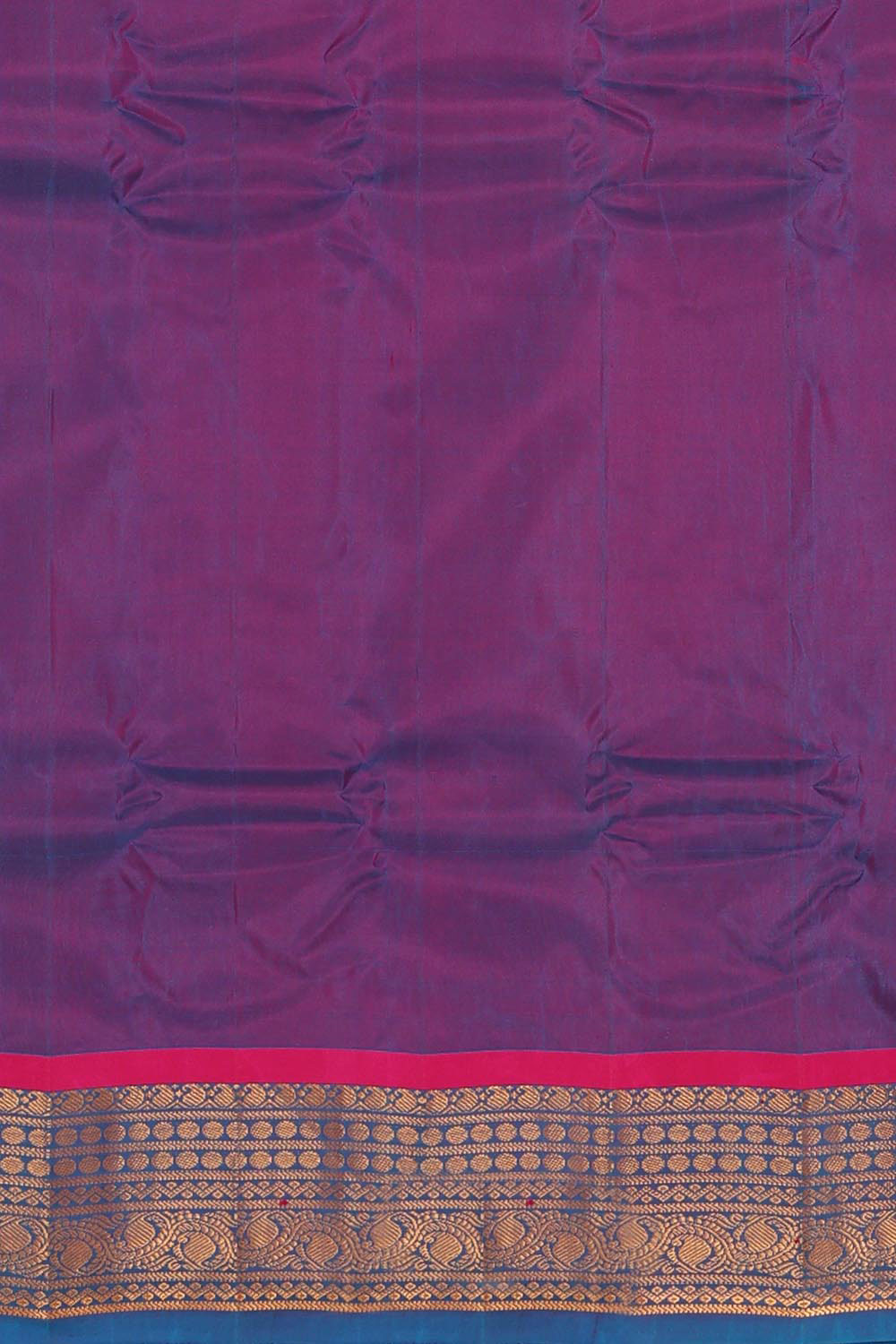 Gadwal Silk Cotton Rani Pink Saree