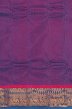 Image of Gadwal Silk Cotton Rani Pink Saree