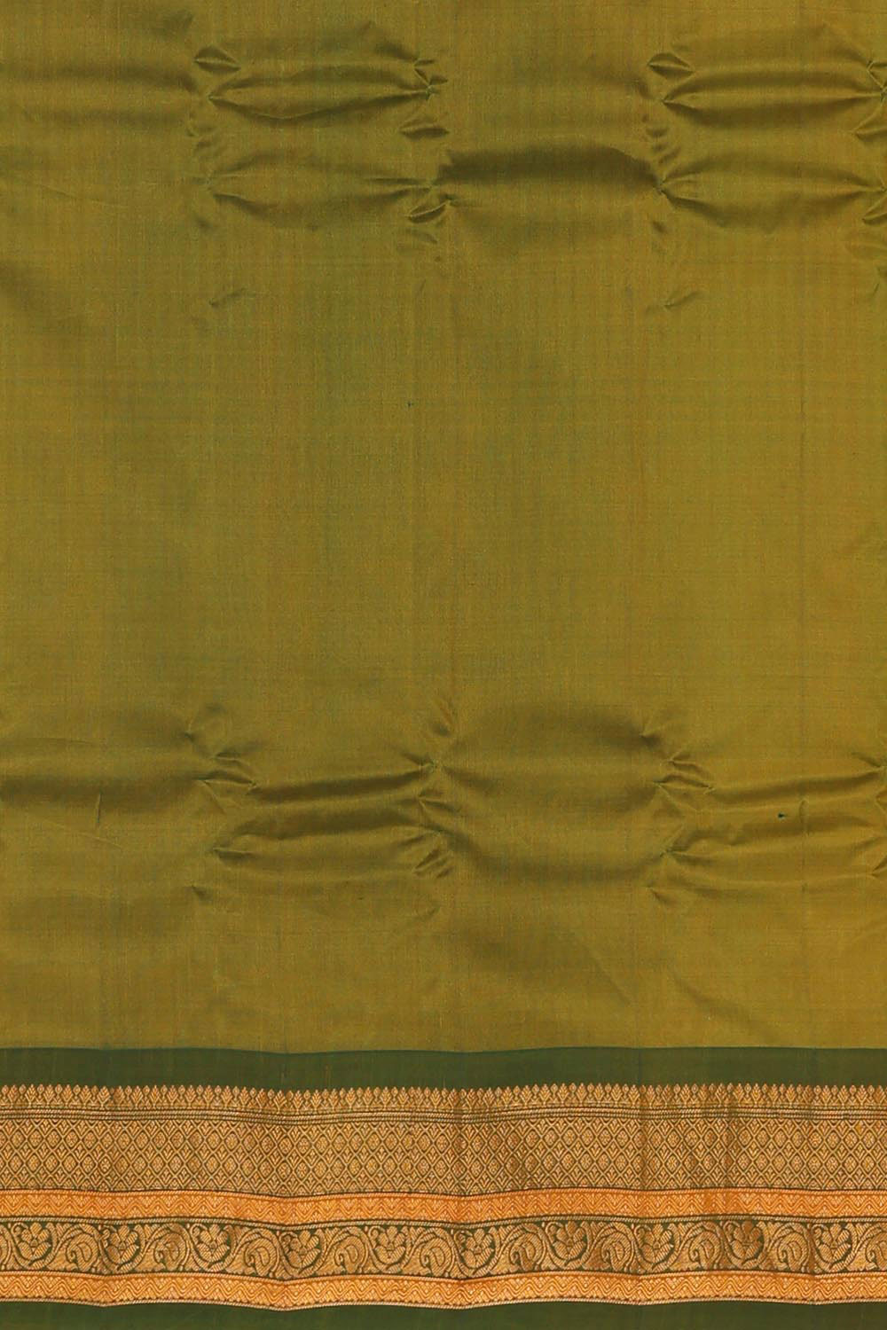 Gadwal Silk Cotton Lemon Yellow Saree