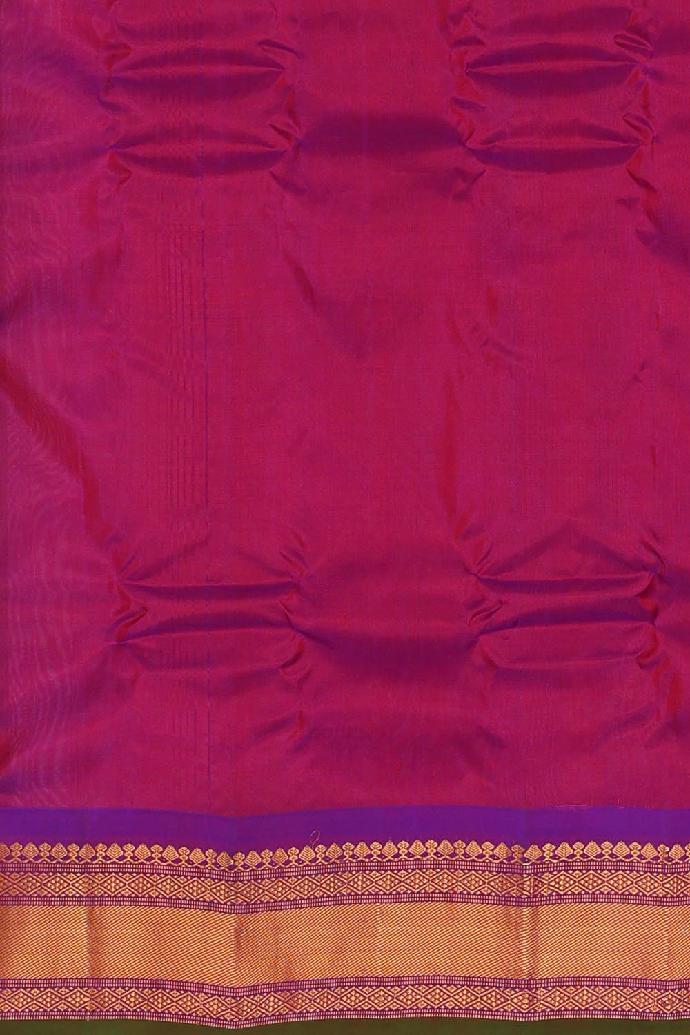 Gadwal Silk Cotton Reddish Brown Saree