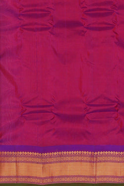 Image of Gadwal Silk Cotton Reddish Brown Saree