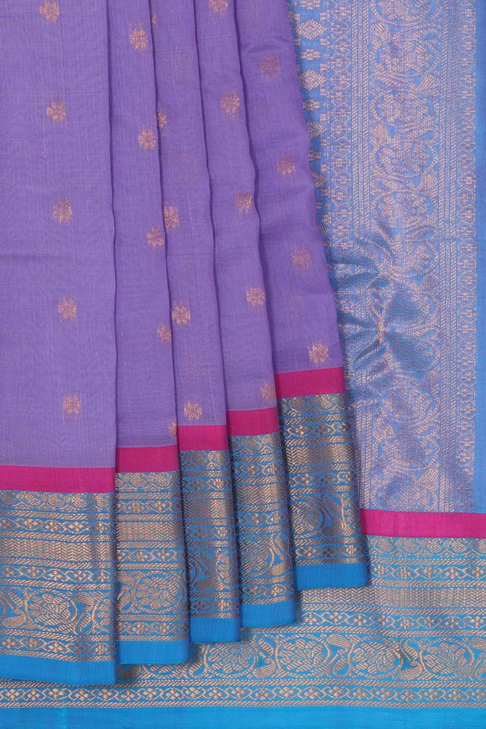 Gadwal Silk Cotton Lavender Saree