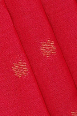 Image of Gadwal Silk Cotton Reddish Pink Saree