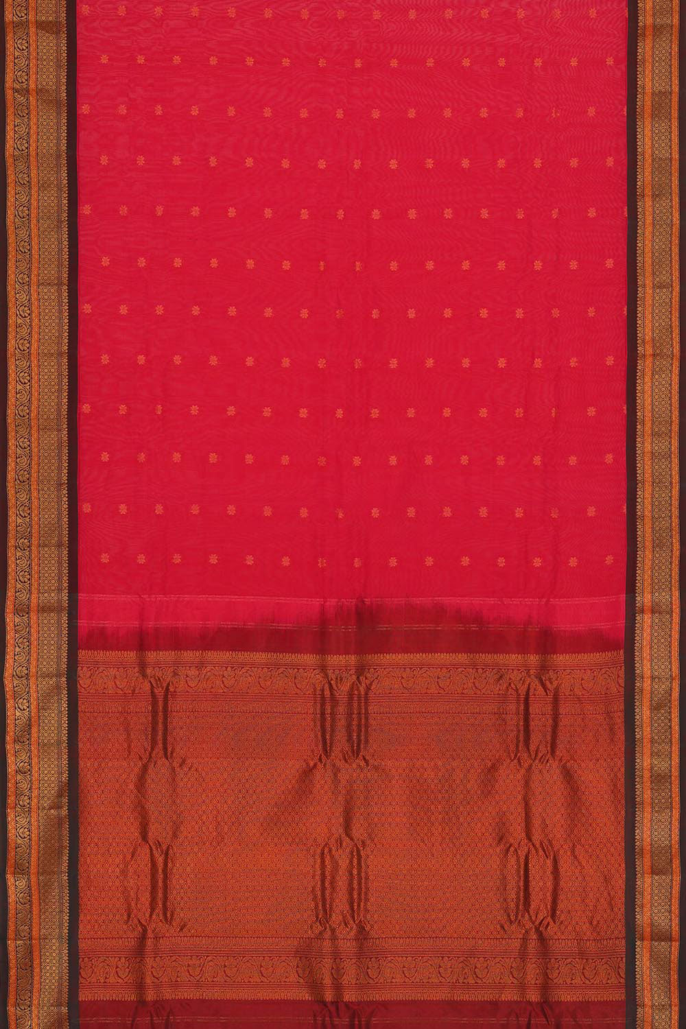 Gadwal Silk Cotton Reddish Pink Saree