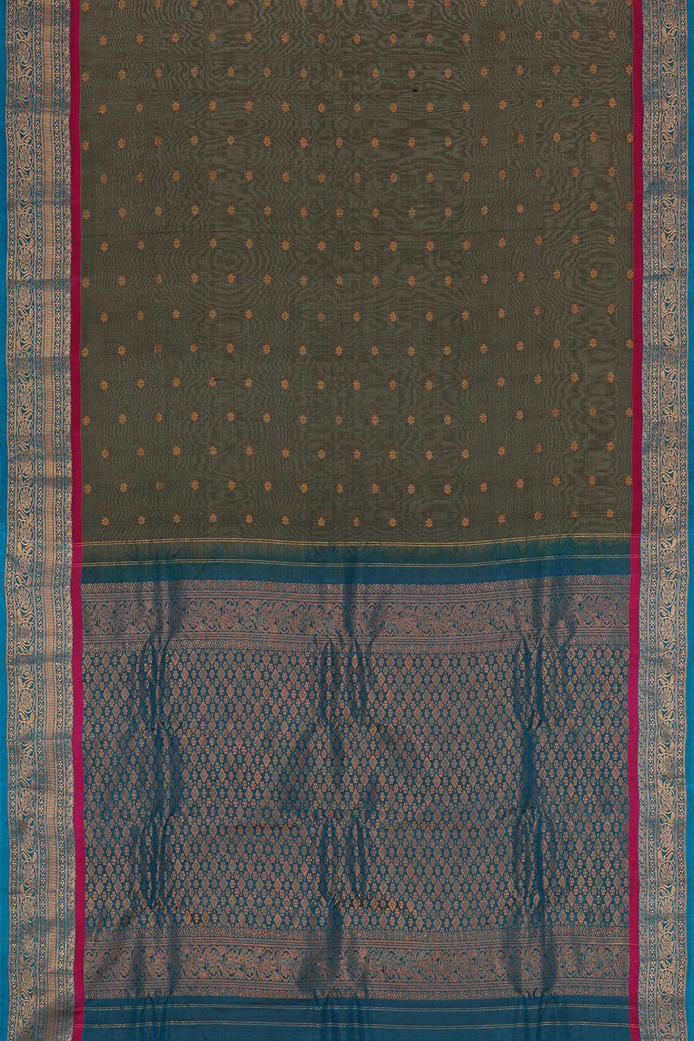 Gadwal Silk Cotton Grey Saree