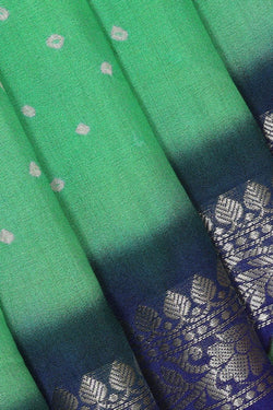 Image of Banarasi Chiniya Green Bandhani Saree