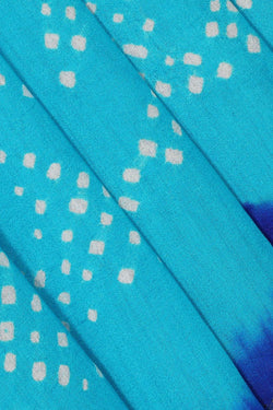 Image of Banarasi Chiniya Sky Blue Bandhani Saree