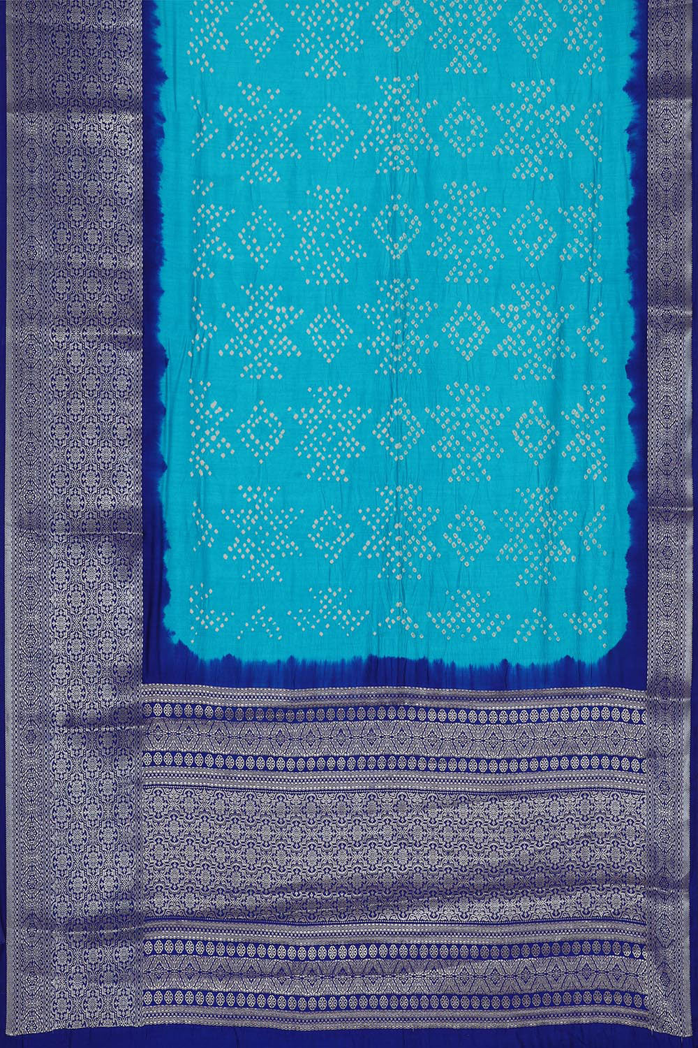 Banarasi Chiniya Sky Blue Bandhani Saree