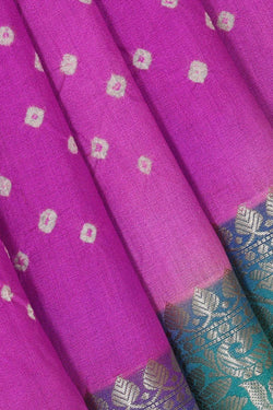 Image of Banarasi Chiniya Dark Pink Bandhani Saree