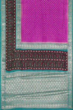 Image of Banarasi Chiniya Dark Pink Bandhani Saree