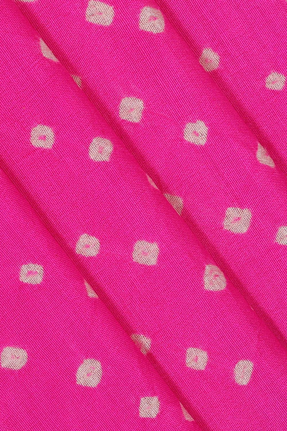 Banarasi Chiniya Bright Pink Bandhani Saree