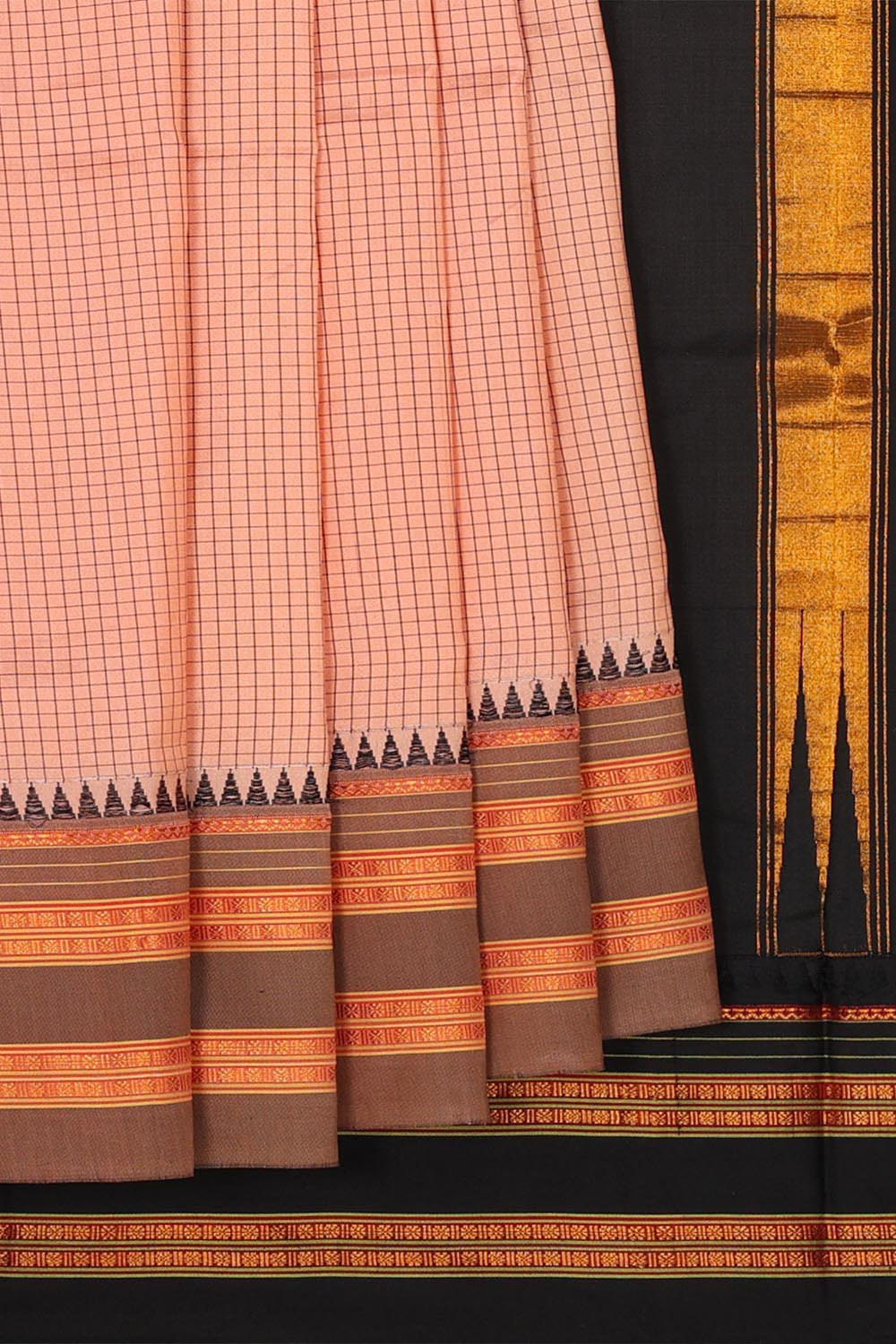 Narayanpet Silk Light Peach Saree