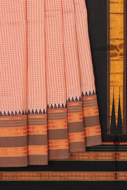 Image of Narayanpet Silk Light Peach Saree